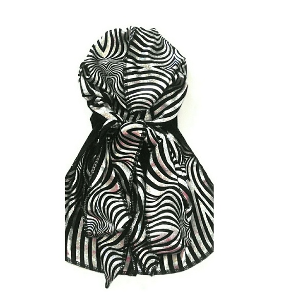 Zebra Design Silky Durag - Picture 2 of 5
